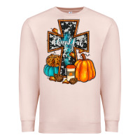 Pale Pink thankful cross Premium Sweatshirt - JahusDesignShop