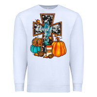 White thankful cross Premium Sweatshirt - JahusDesignShop