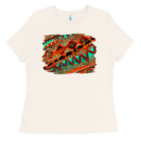 Bone western aztec background pattern Ladies Tee - OliviaCreatesArt