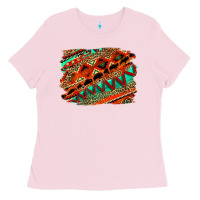 Bubblegum Pink western aztec background pattern Ladies Tee - OliviaCreatesArt