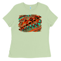 Matcha western aztec background pattern Ladies Tee - OliviaCreatesArt
