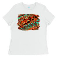 White western aztec background pattern Ladies Tee - OliviaCreatesArt