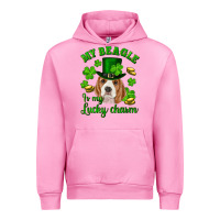 Fuchsia Pink st.patricks day my beagle is my lucky charm Urban Hoodie - RanaPortraitStore