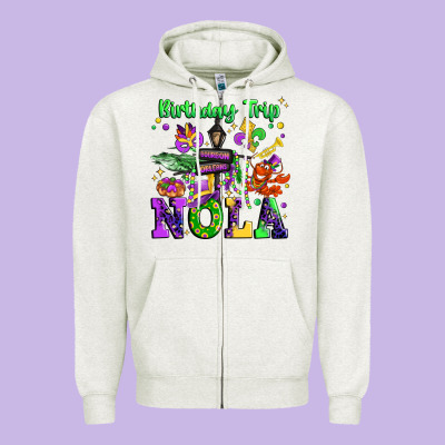Birthday Trip Nola Zipper Hoodie Designed By Jahusdesignshop