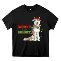 Black Merry And Bright Husky Heavy Core Tee - RanaPortraitStore