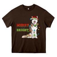Chocolate Brown Merry And Bright Husky Heavy Core Tee - RanaPortraitStore