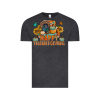 Vintage Black happy thanksgiving with truck bbs Vintage Tee - BundleAndBundleShop