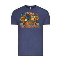 Vintage Denim happy thanksgiving with truck bbs Vintage Tee - BundleAndBundleShop