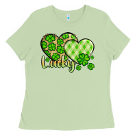 Matcha St. Patrick's Lucky hearts Ladies Tee - OliviaCreatesArt