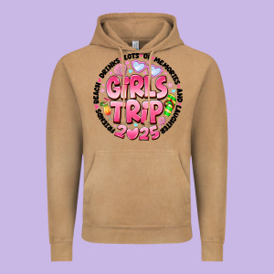 Grils Trip 2025 Vintage Hoodie Designed By Cowhidedigitalart
