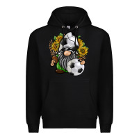 Black soccer gnome Premium Hoodie - RacoonDesign
