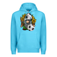 Ocean Blue soccer gnome Premium Hoodie - RacoonDesign