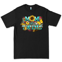 Black Mom of twins sunflower mothers day Premium Tee - HowdyJamesFarm