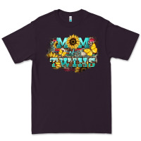 Plum Mom of twins sunflower mothers day Premium Tee - HowdyJamesFarm