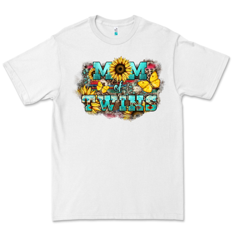 Mom Of Twins Sunflower Mothers Day Premium Tee by HowdyJamesFarm | Teevron