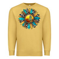 Antique Gold sunset sunflower Premium Sweatshirt - JahusDesignShop