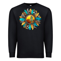 Black sunset sunflower Premium Sweatshirt - JahusDesignShop