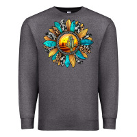 Charcoal Heather sunset sunflower Premium Sweatshirt - JahusDesignShop