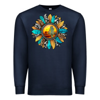 Navy sunset sunflower Premium Sweatshirt - JahusDesignShop