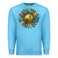 Ocean Blue sunset sunflower Premium Sweatshirt - JahusDesignShop