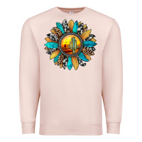 Pale Pink sunset sunflower Premium Sweatshirt - JahusDesignShop