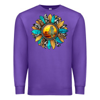 Purple sunset sunflower Premium Sweatshirt - JahusDesignShop
