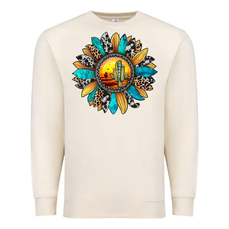 Sunset Sunflower Premium Sweatshirt by JahusDesignShop | Teevron