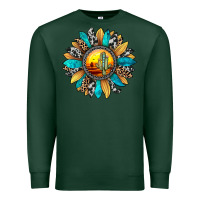 Sports Green sunset sunflower Premium Sweatshirt - JahusDesignShop