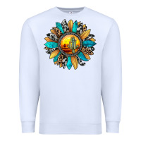 White sunset sunflower Premium Sweatshirt - JahusDesignShop