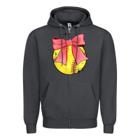 Smoke coquette softball bow Zipper Hoodie - JahusDesignShop