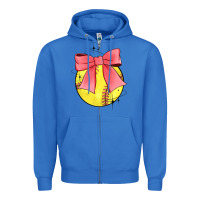 True Royal coquette softball bow Zipper Hoodie - JahusDesignShop