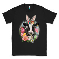 Black Happy Easter Cow Easter Day Classic Tee - CowGirlArtShop