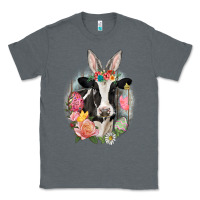 Charcoal Heather Happy Easter Cow Easter Day Classic Tee - CowGirlArtShop