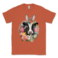 Copper Happy Easter Cow Easter Day Classic Tee - CowGirlArtShop