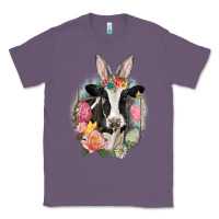 Lavender Happy Easter Cow Easter Day Classic Tee - CowGirlArtShop
