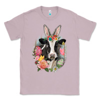 Lilac Happy Easter Cow Easter Day Classic Tee - CowGirlArtShop