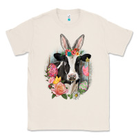 Natural Happy Easter Cow Easter Day Classic Tee - CowGirlArtShop