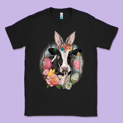 Happy Easter Cow Easter Day Classic Tee Designed By Cowgirlartshop