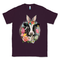 Plum Happy Easter Cow Easter Day Classic Tee - CowGirlArtShop