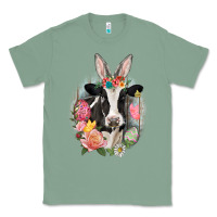 Sage Happy Easter Cow Easter Day Classic Tee - CowGirlArtShop