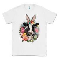 White Happy Easter Cow Easter Day Classic Tee - CowGirlArtShop