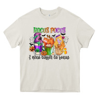 Cream hocus pocus i need coffee to focus Heavy Core Tee - CowGirlArtShop