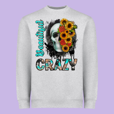 Beautiful Crazy Skull Heavyweight Sweatshirt Designed By Jahusdesignshop