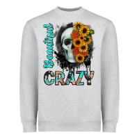 Heather Grey beautiful crazy skull Heavyweight Sweatshirt - JahusDesignShop