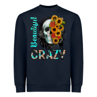Navy beautiful crazy skull Heavyweight Sweatshirt - JahusDesignShop