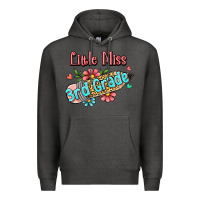 Charcoal Heather little miss third grade Premium Hoodie - Jasminsmagicworld
