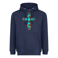 Navy gemstone cross Heavyweight Hoodie - JahusDesignShop