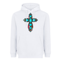 White gemstone cross Heavyweight Hoodie - JahusDesignShop