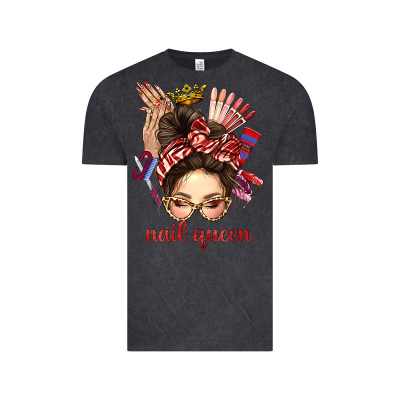 Nail Queen Messy Bun With Crown Bbs Vintage Tee by BundleAndBundleShop | Teevron