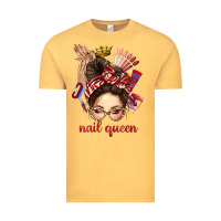 Vintage Mustard nail queen messy bun with crown bbs Vintage Tee - BundleAndBundleShop